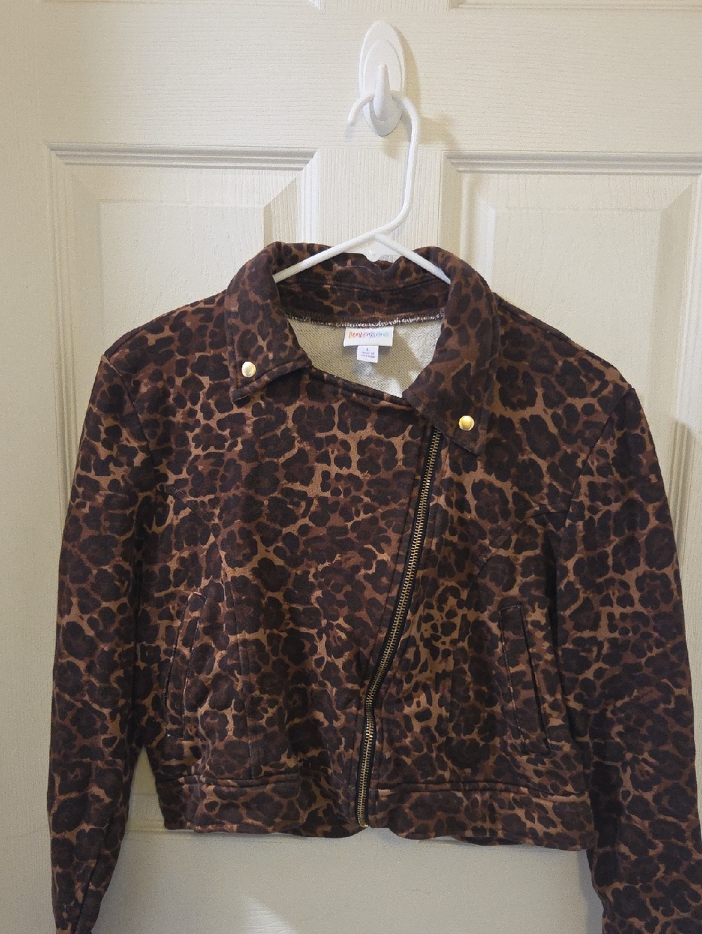 LuLaRoe Brown Leopard Print Bomber Jacket